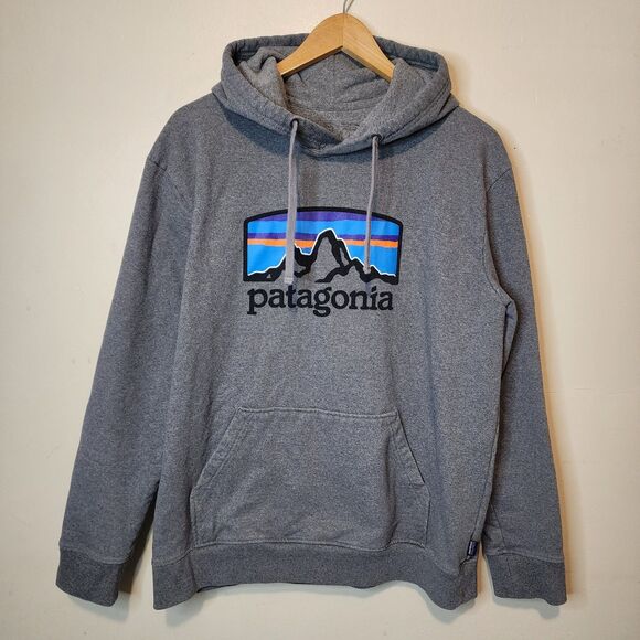 Patagonia Hoodie Sweatshirt Mens Large Gray P6 Logo Uprisal Pullover Gorpcore - Picture 13 of 13
